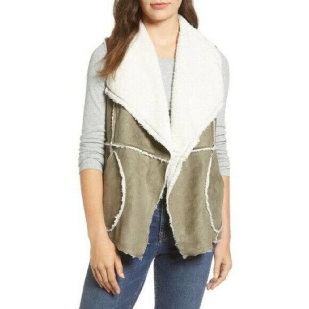 Caslon /Reversible Faux Shearling Olive Green Vest